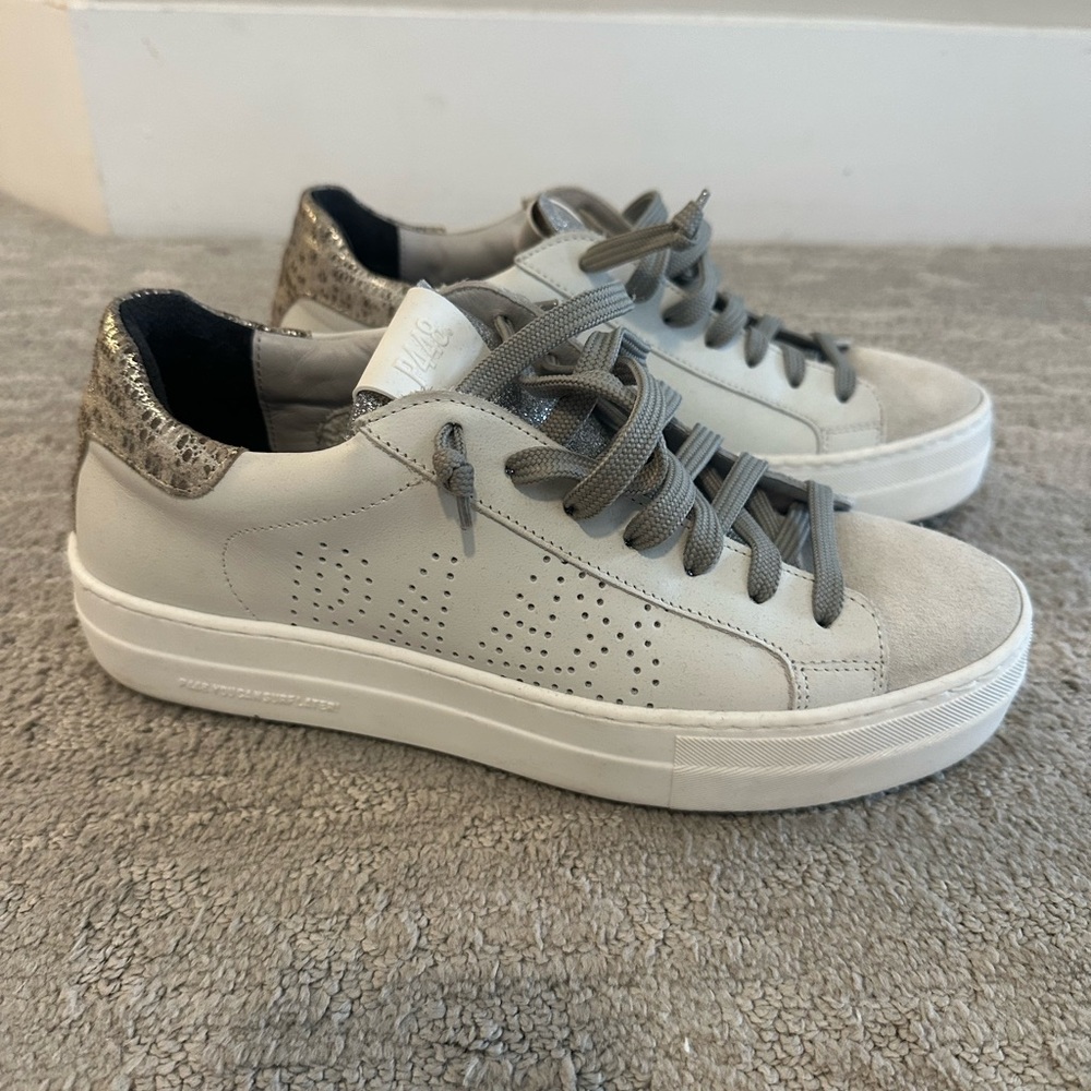 P448 Gray Sneakers with Perforated Details